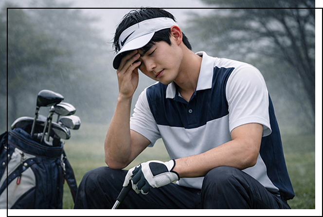 ラウンド中に集中が切れて悩むゴルファー